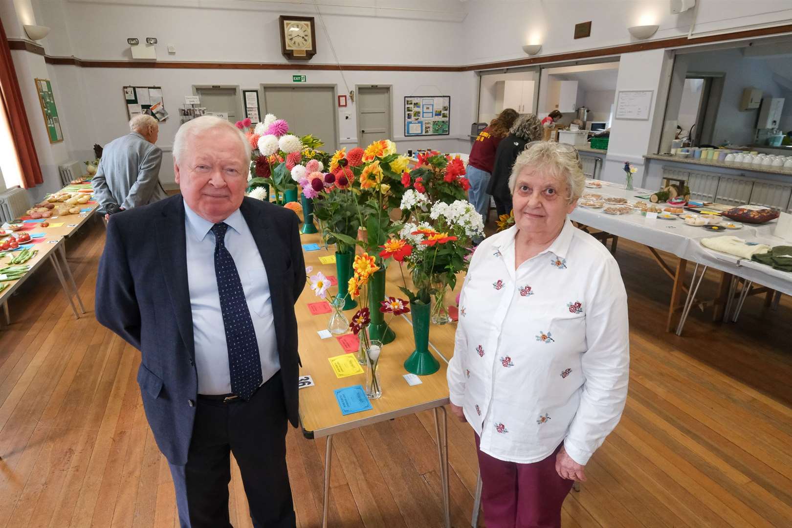 East Woodhay Flower Show - Cllr Graham Falconer and June Powell, Chair