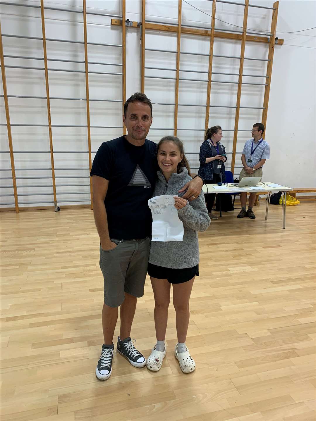 Milla Brereton and her proud father