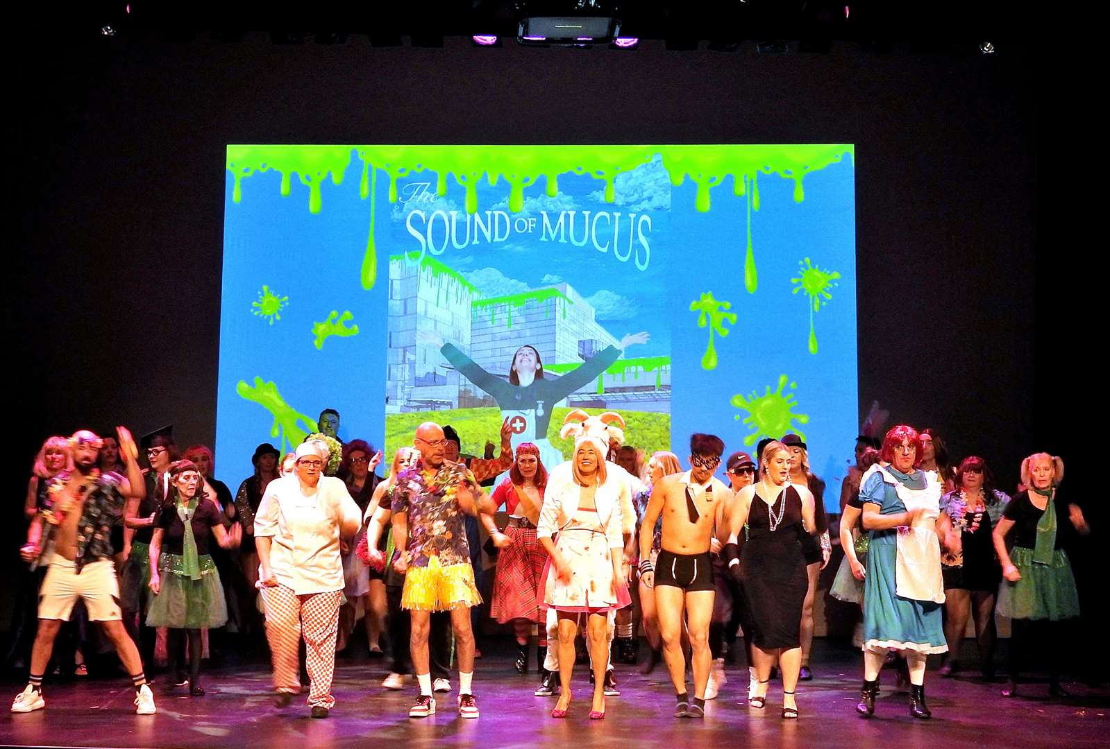 Staff from the NHS trust performed 'The Sound of Mucus' at The Haymarket in Basingstoke on January 6