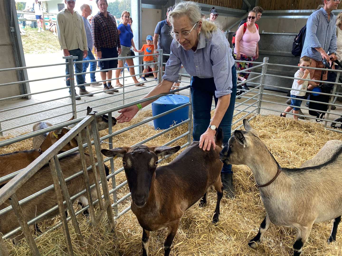 Sarah Mitchell with her goats