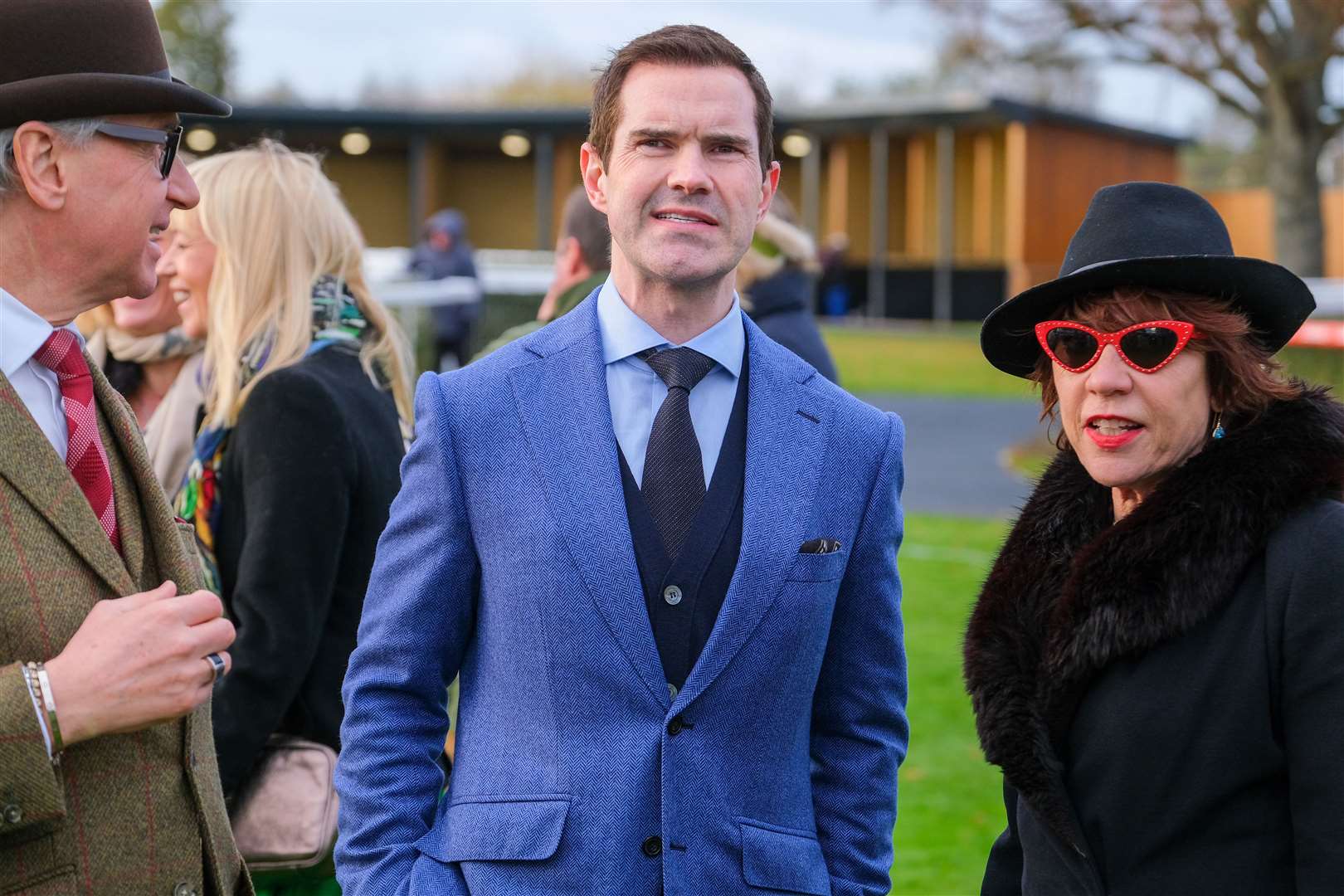 Jimmy Carr with Kathy Lette.