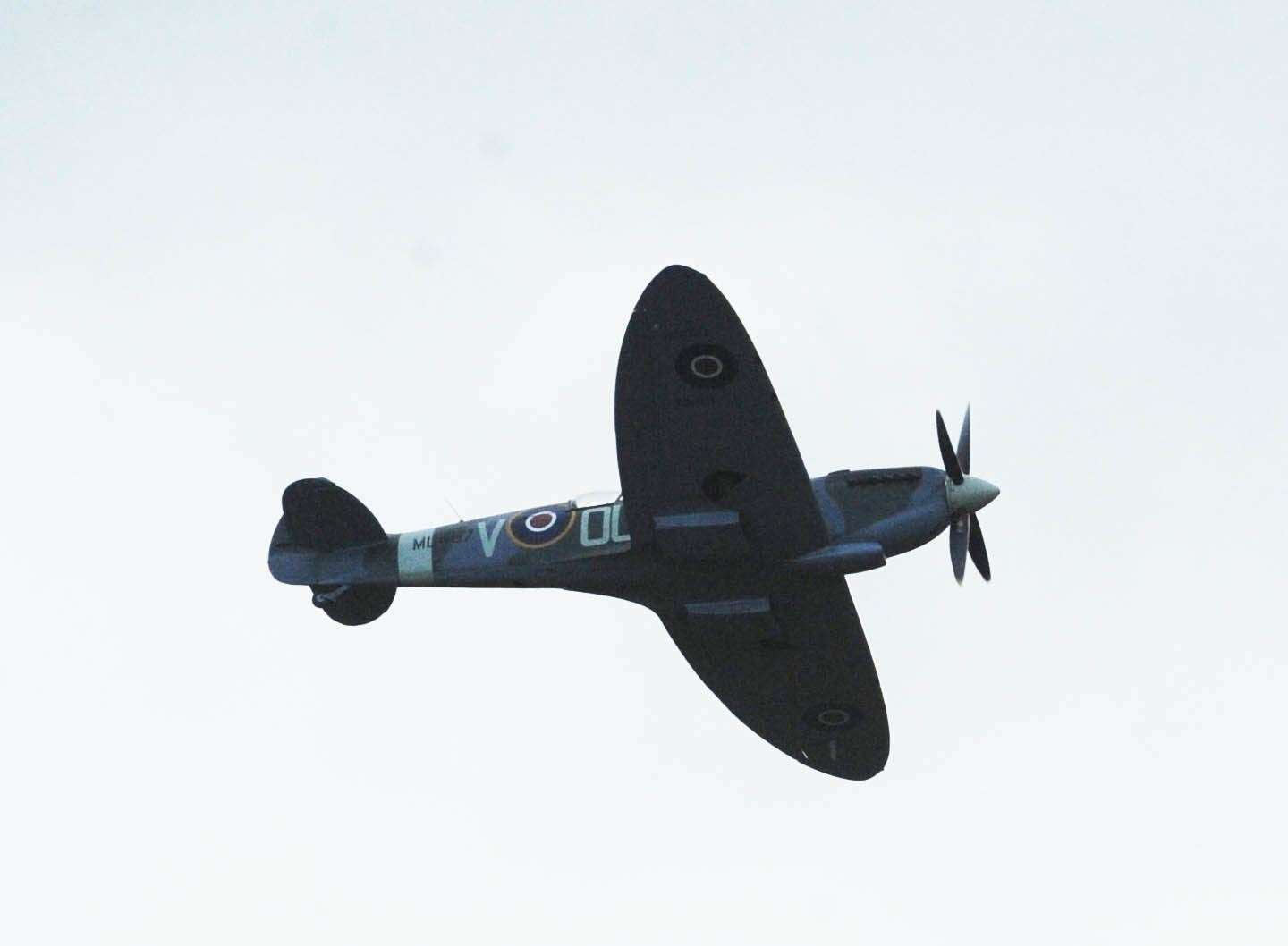Spitfire over Highclere Castle at the Battle Proms
