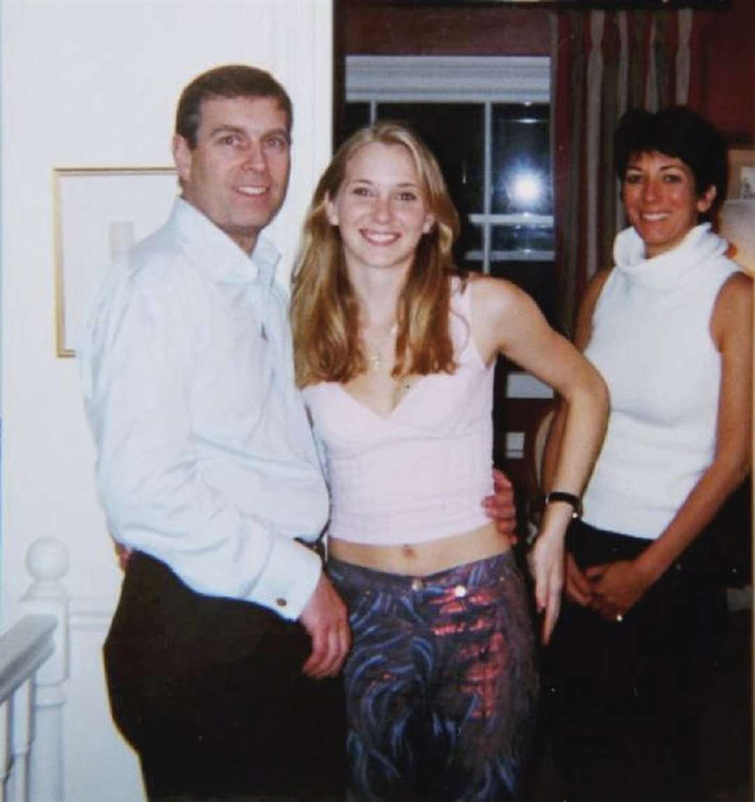 Undated handout photo of the Duke of York, Virginia Giuffre and Ghislaine Maxwell (US Department of Justice/PA)