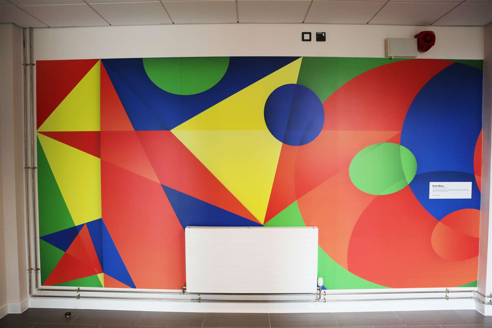 Evan's artwork represents the emergency services through its clever use of shapes and colours