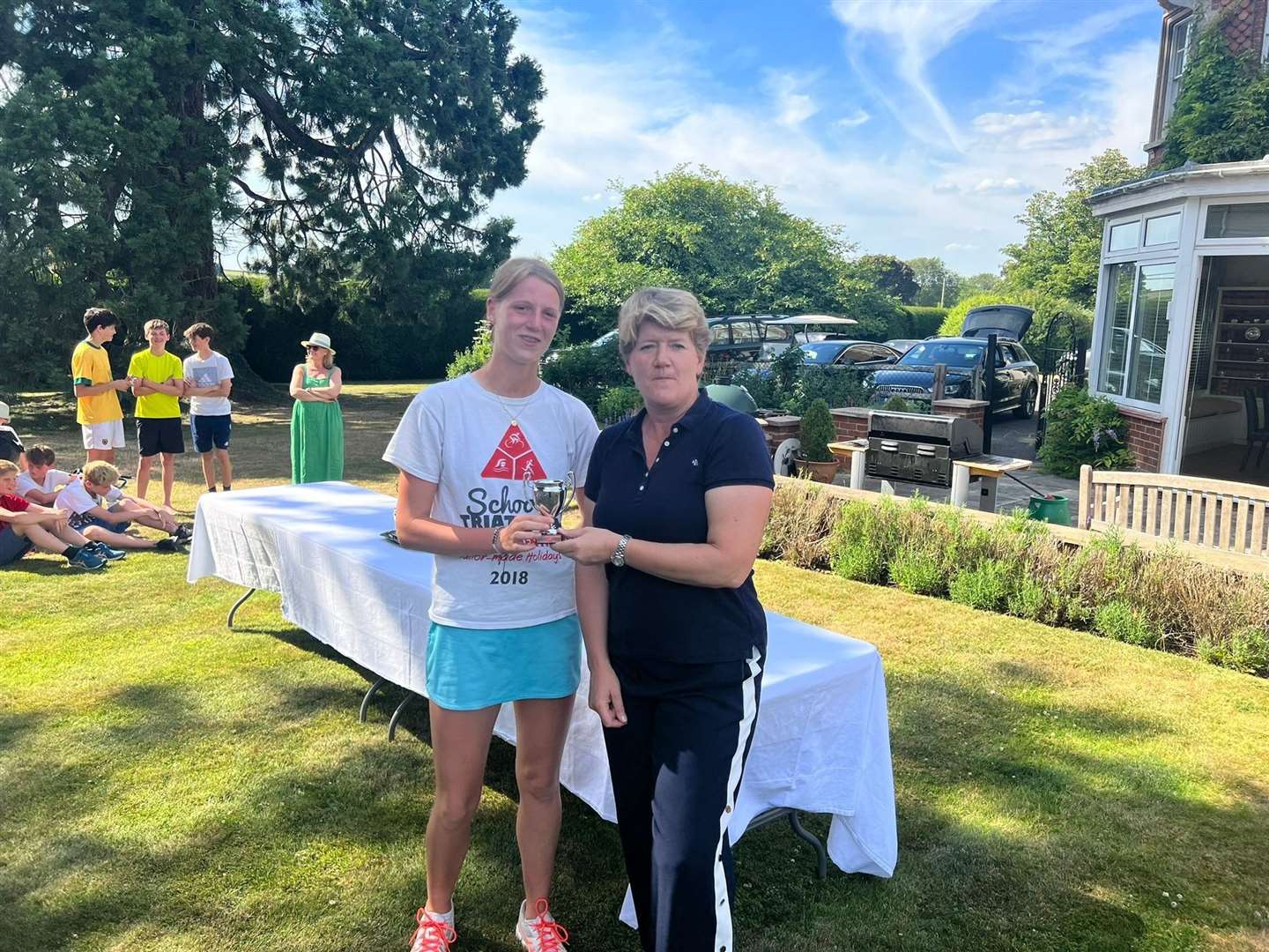 Clare Balding with one of the winners (58231914)