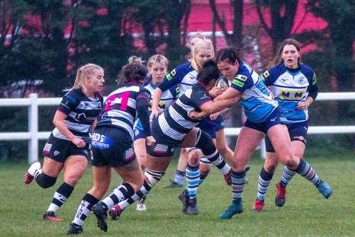 Becks Reeves holds her ground as Blues take on Thurrock. All pictures by Alastair Gray