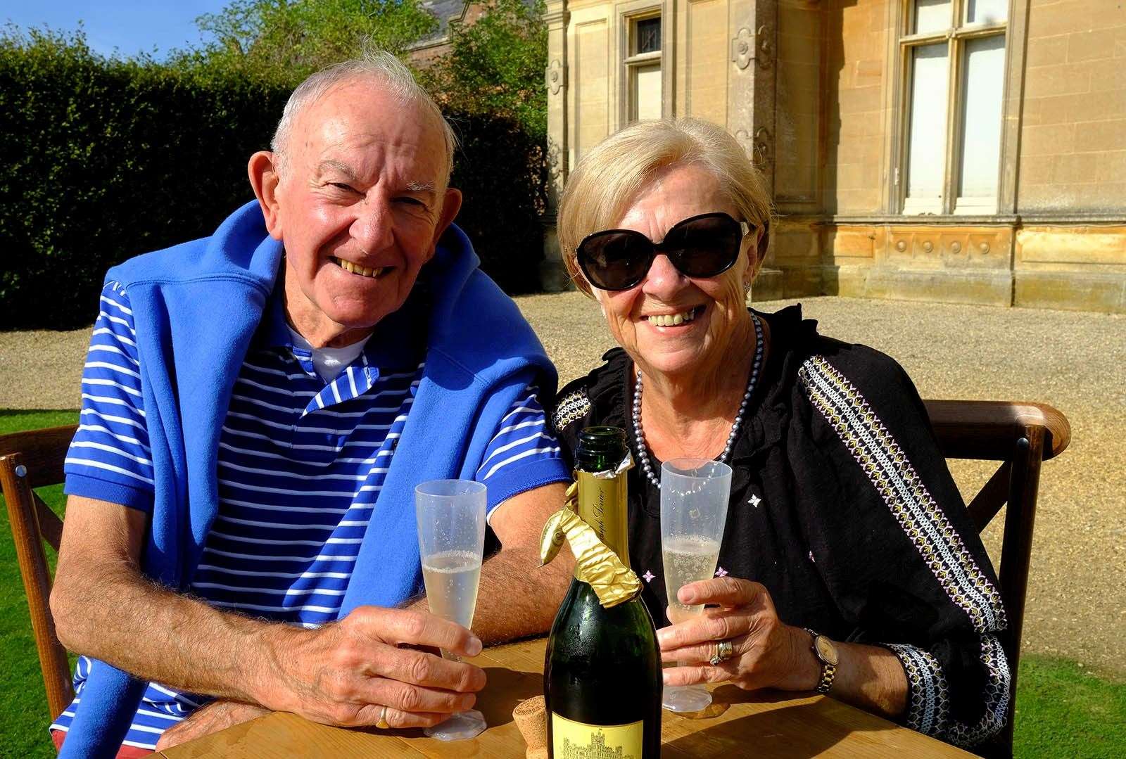 Barry and Celia Townsend enjoy some Highclere bubbly