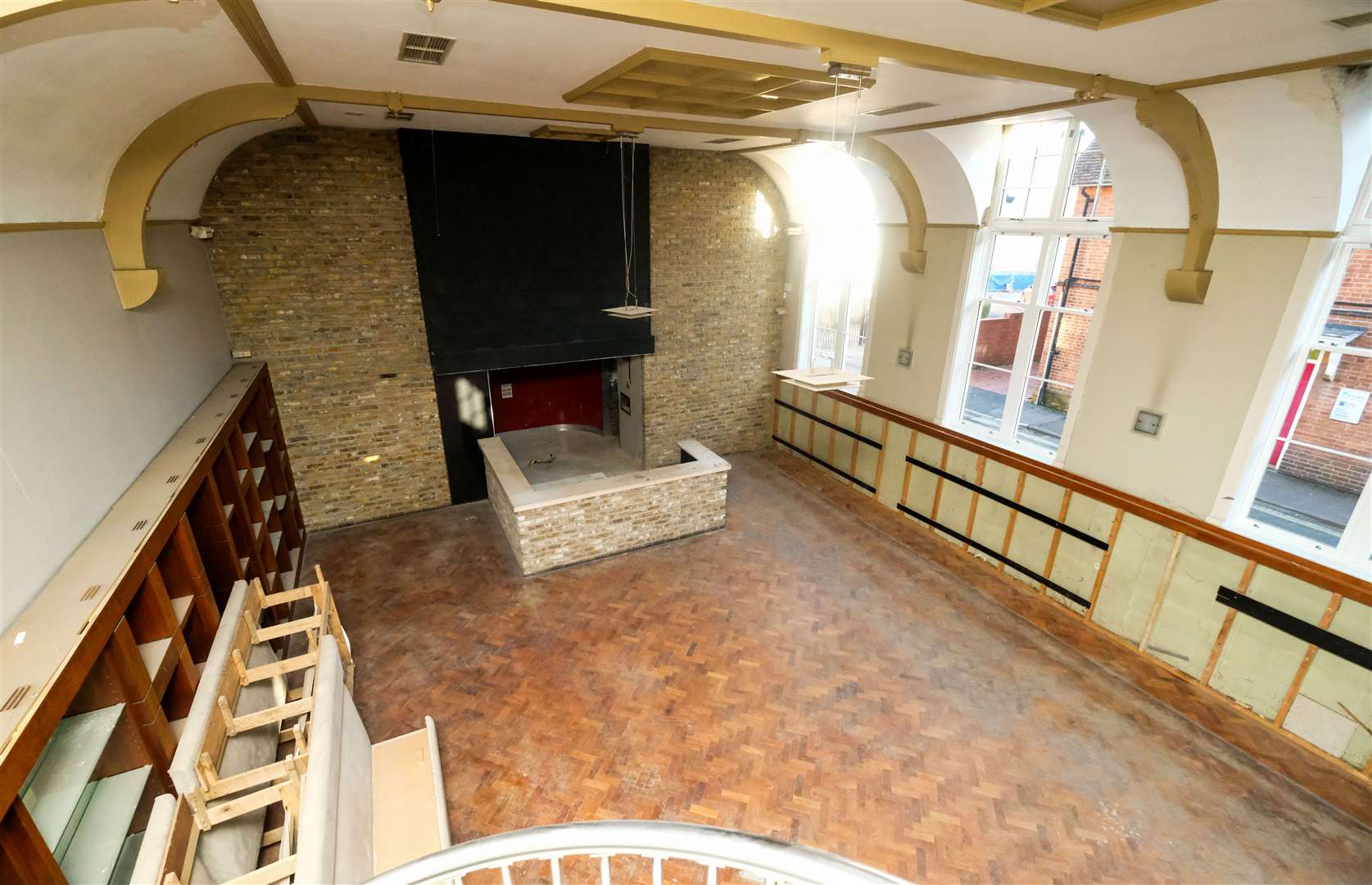 Old Library in Cheap Street, looking down at the flexible engagement and performance space from the mezzanine Ref: 08-1024 I