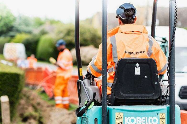 Engineers have been installing fibre optic broadband cables in Burghfield and Mortimer