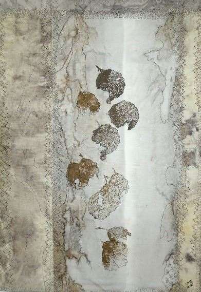 Eco dyed, printed and stitched