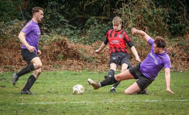 NWX and Kingsclere clash in Newbury Sunday League - Photo: Wilf Springer