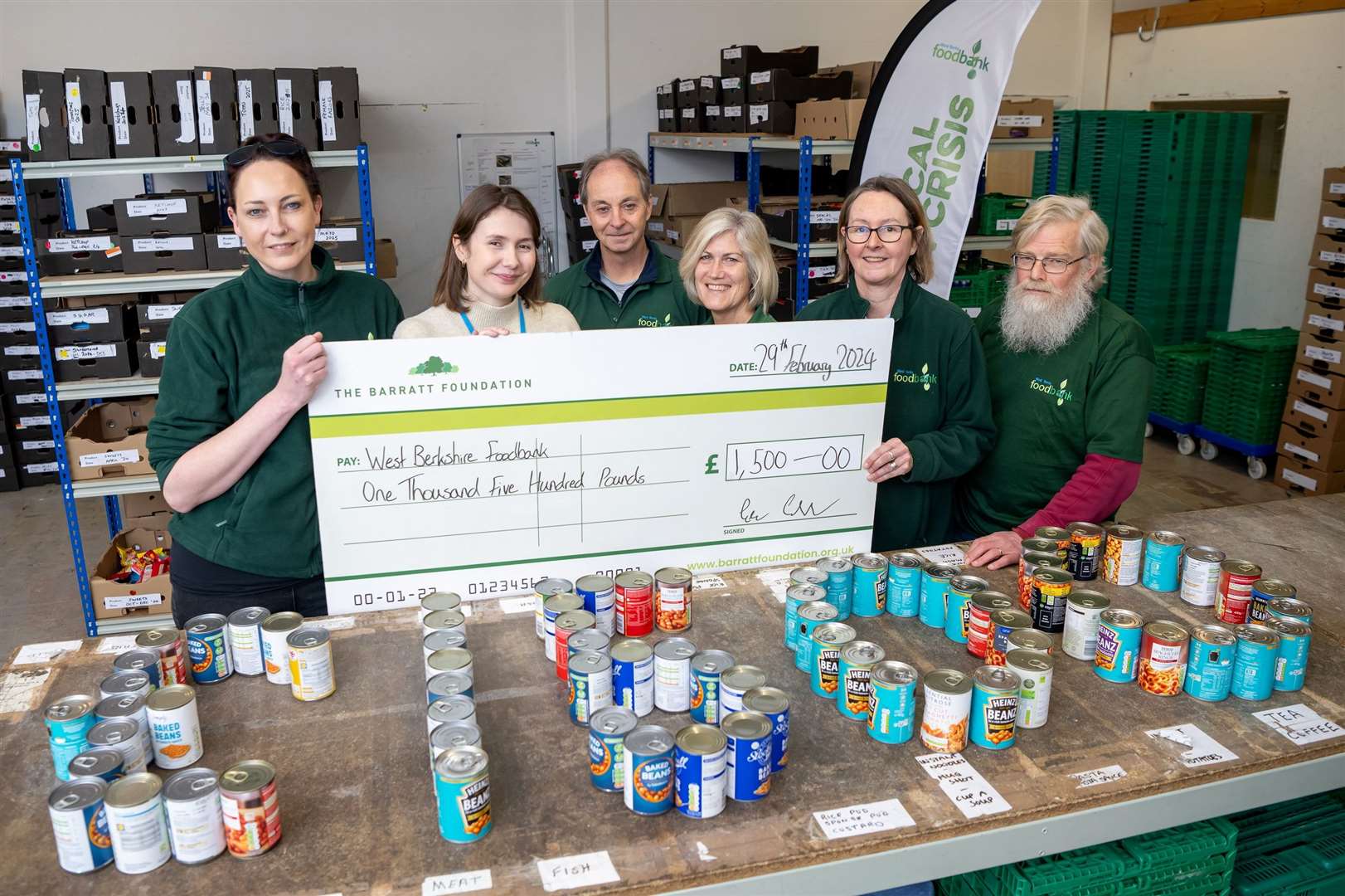 David Wilson Homes Southern donated £1,500 to West Berks Foodbank