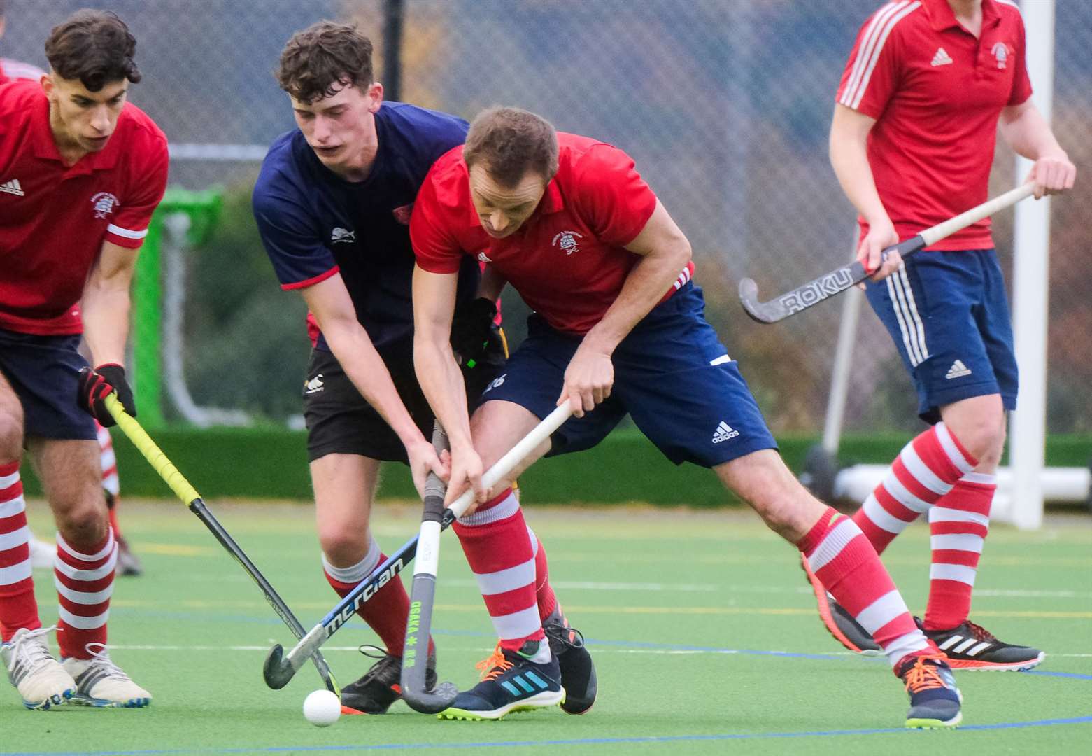 Players fight for the ball