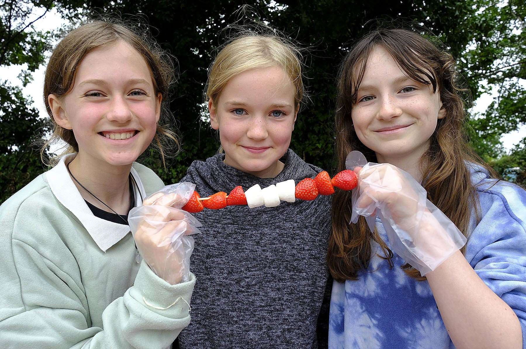 Strawberry Kebab Makers - Lottie Lawton 11, Anna Hall 11, and Sophie Edwards, 11