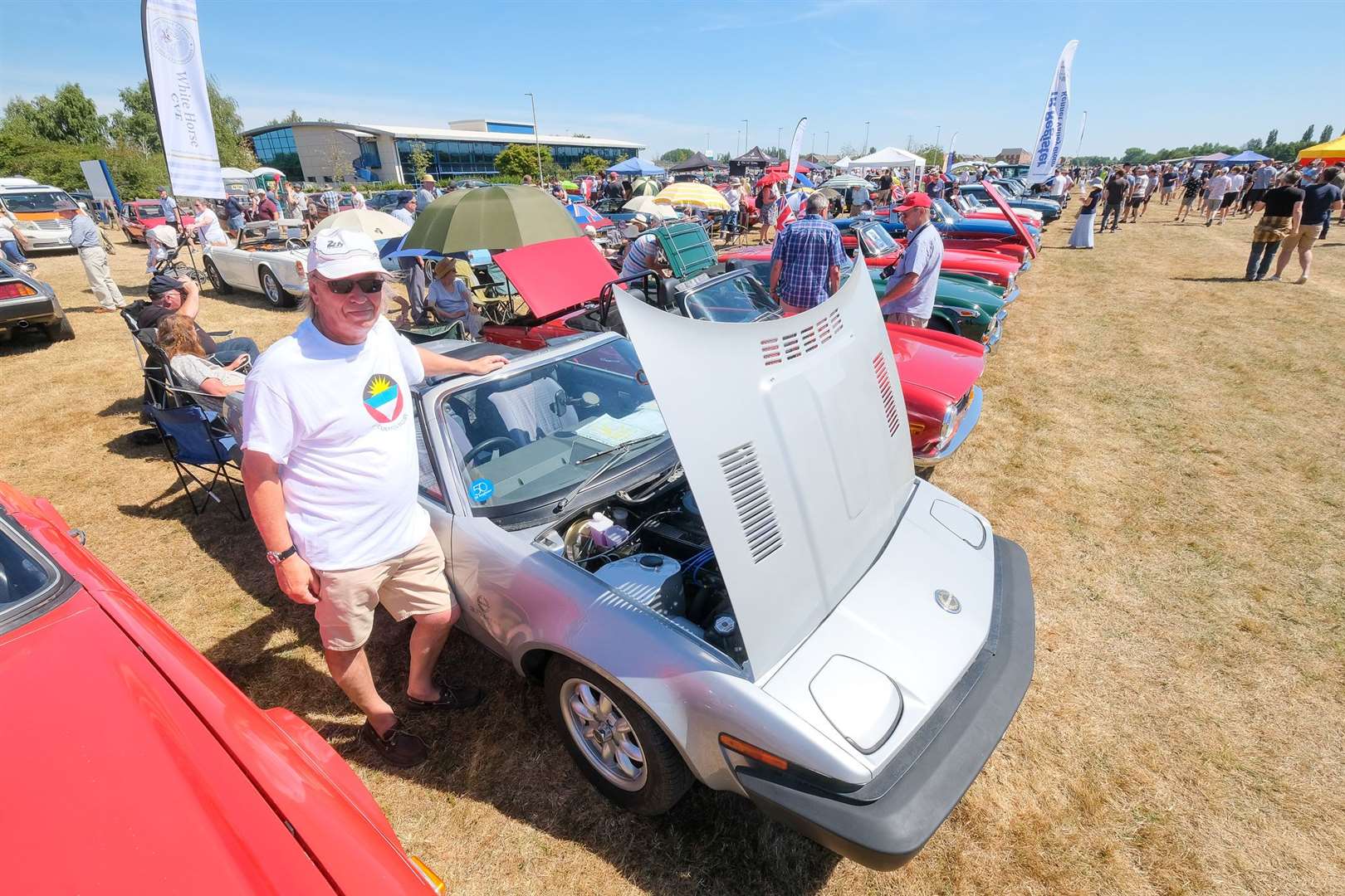 West Berkshire Classic Car show at Newbury Racecourse Mike Watson Smith with Triumph TR8 (58686574)