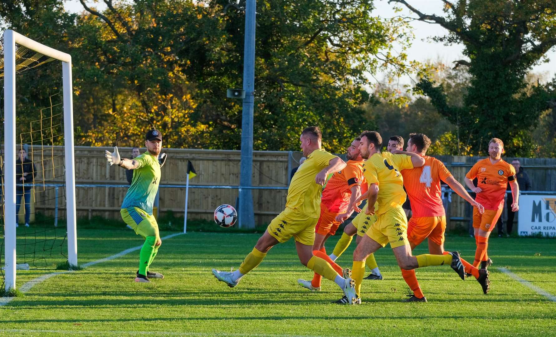 Ben Wright goes close at the back post