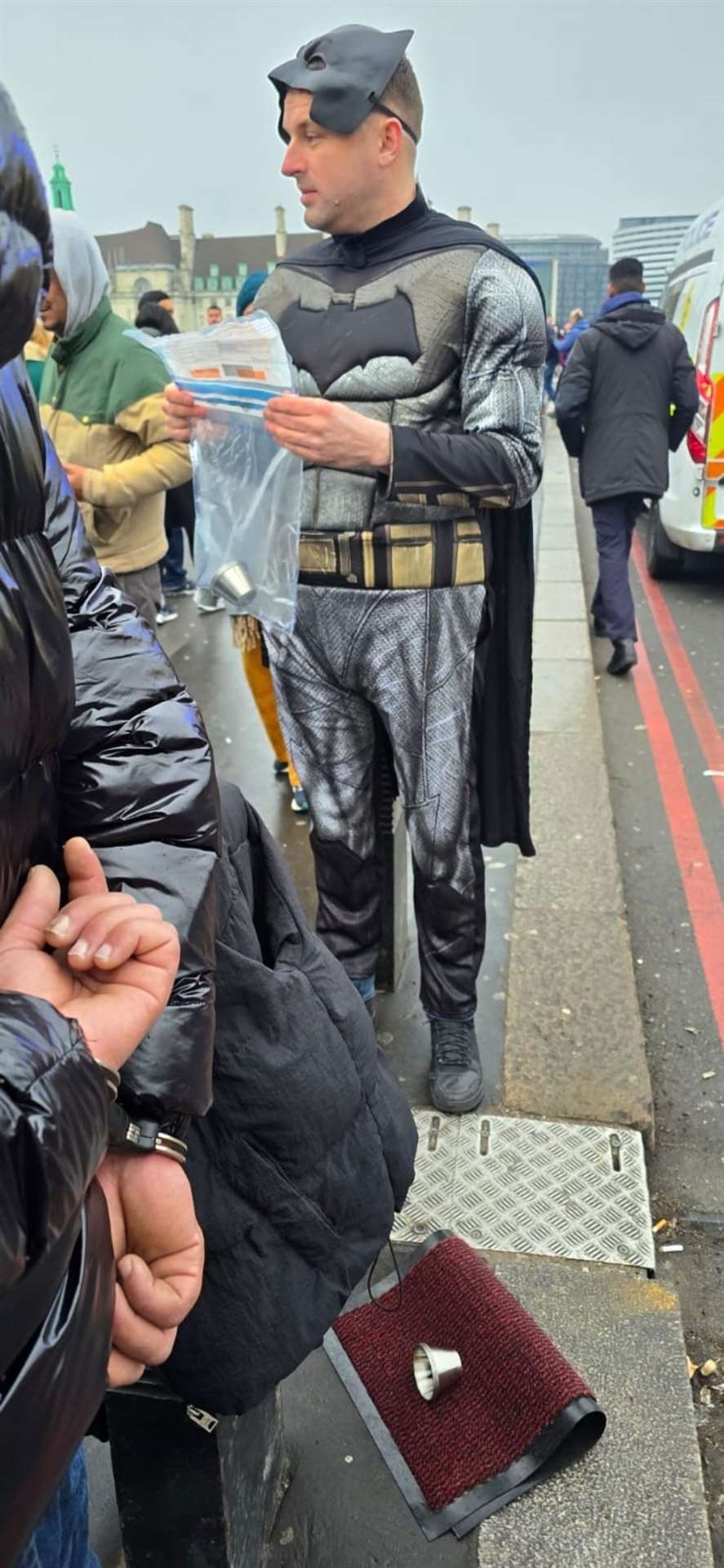 Inspector Darren Watson dressed as Batman (Metropolitan Police/PA)