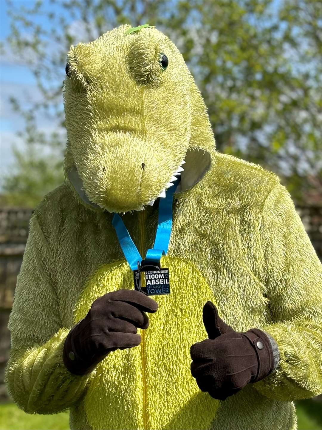 The reptilian mascot successfully completed the impressive feat