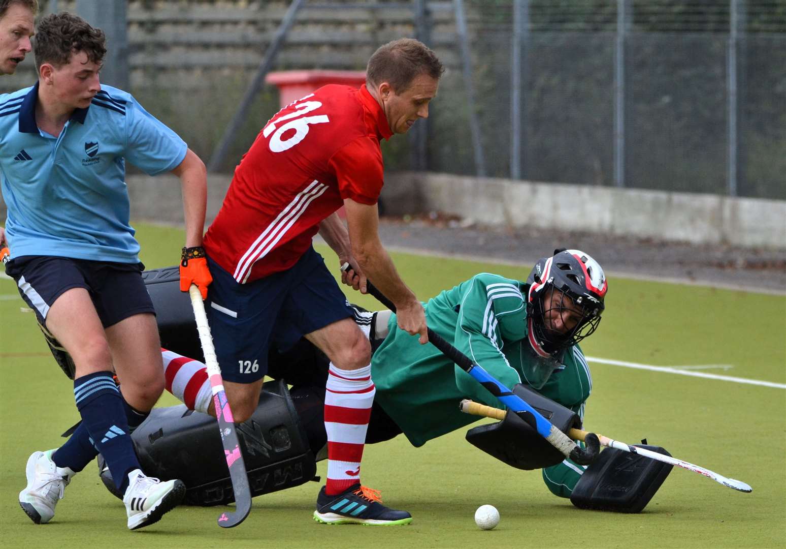 Action from the men’s second team’s warm-up game against Reading. Pictures by Chris Forsey