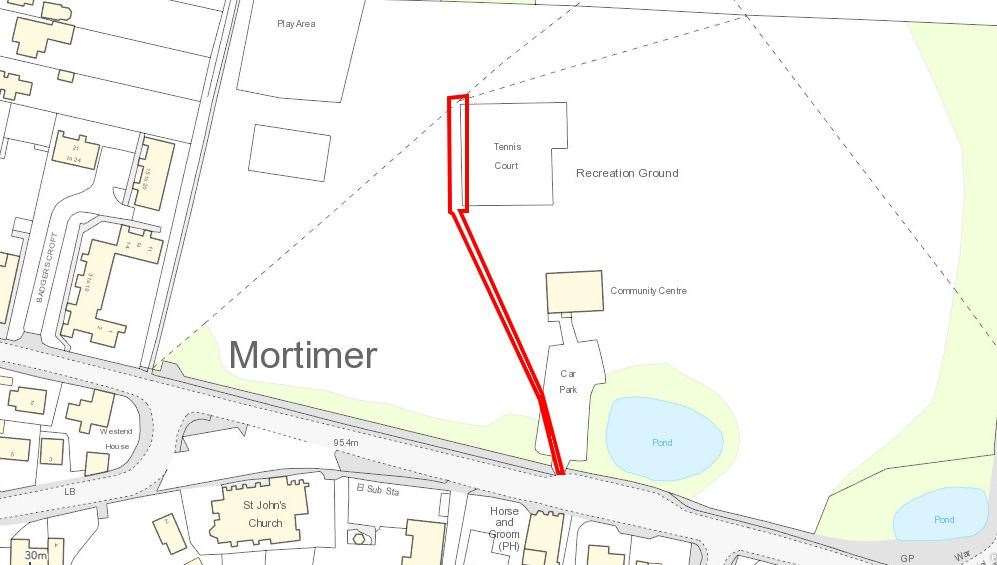 Site of the recreational area in Mortimer