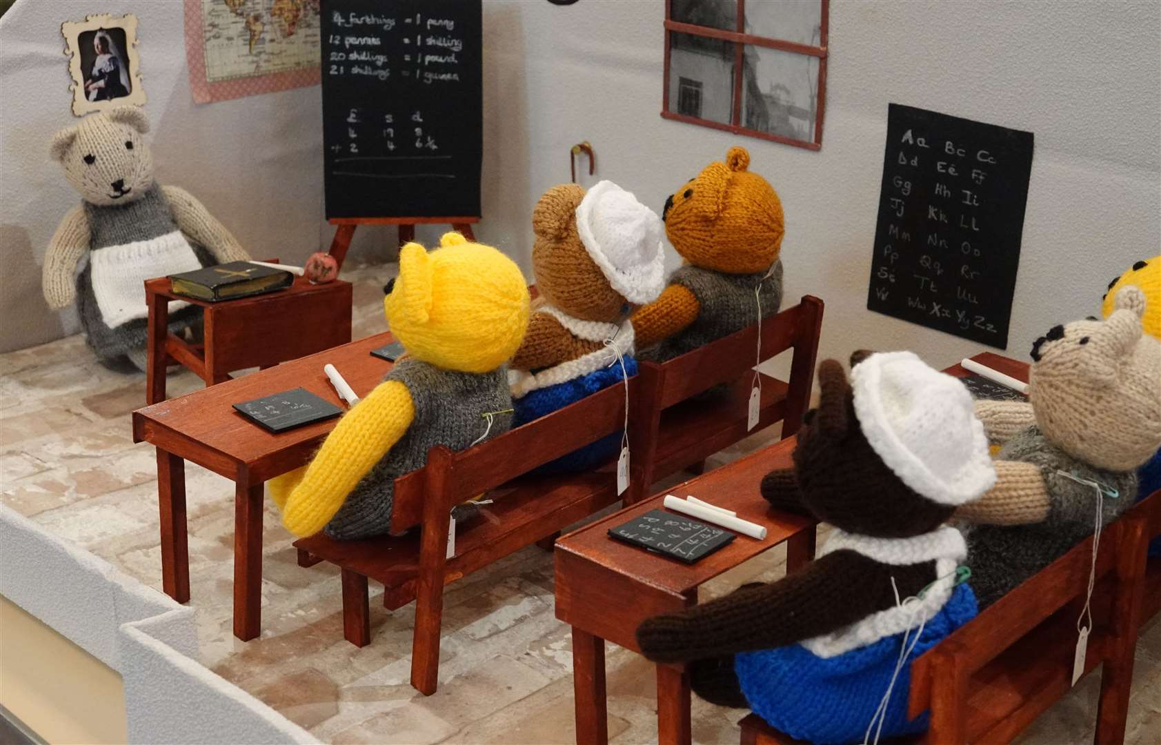 Teddies in a Victorian Schoolroom