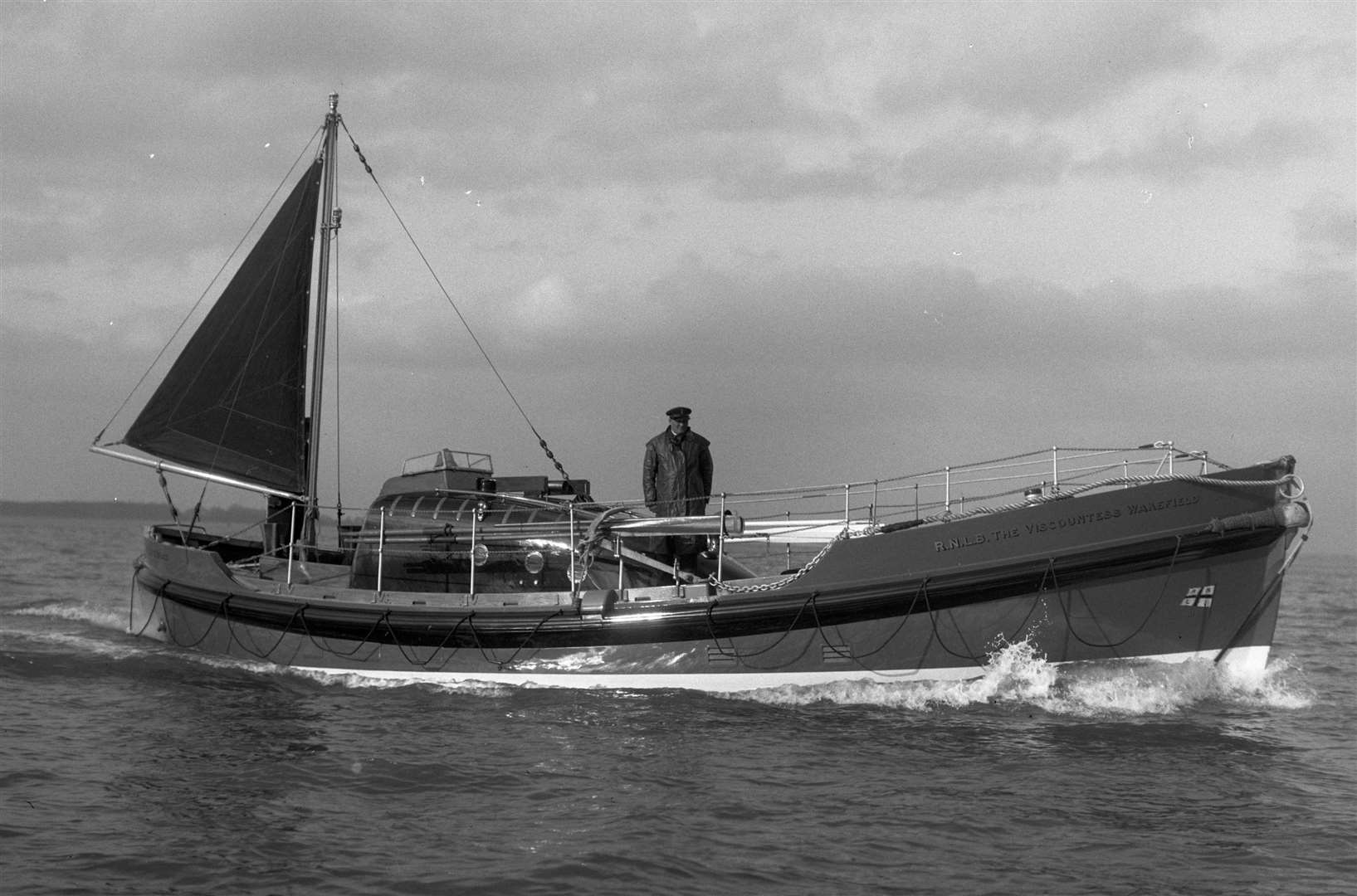 Lifeboat Viscountess Wakefield from Hythe lifeboat station was taken across the Channel, manned by the Navy, to rescue troops at Dunkirk but had to be abandoned after going aground off the French coast. Image: RNLI.