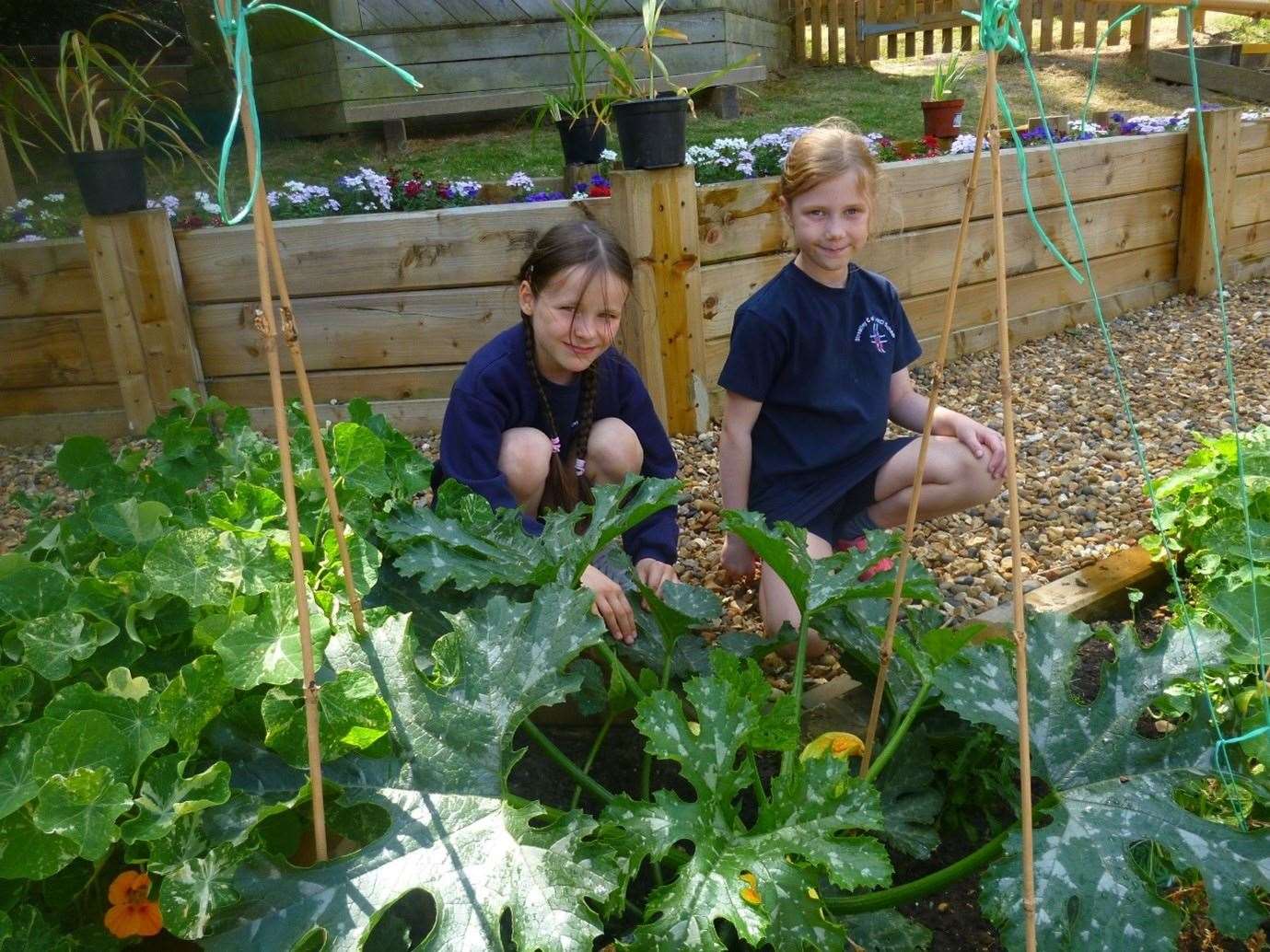 Streatley pupils tending to school garden