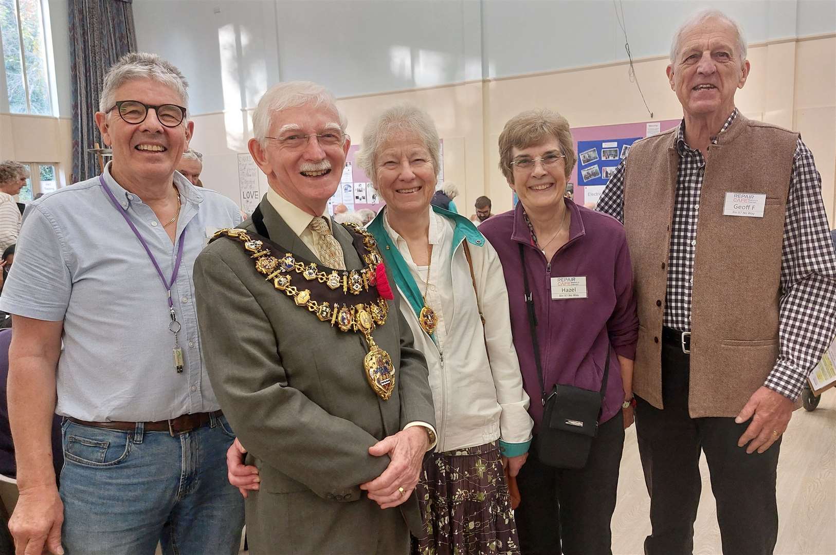 Newbury and Thatcham Repair Café founding volunteers with Newbury Mayor and Mayoress Andy and Sheila Moore