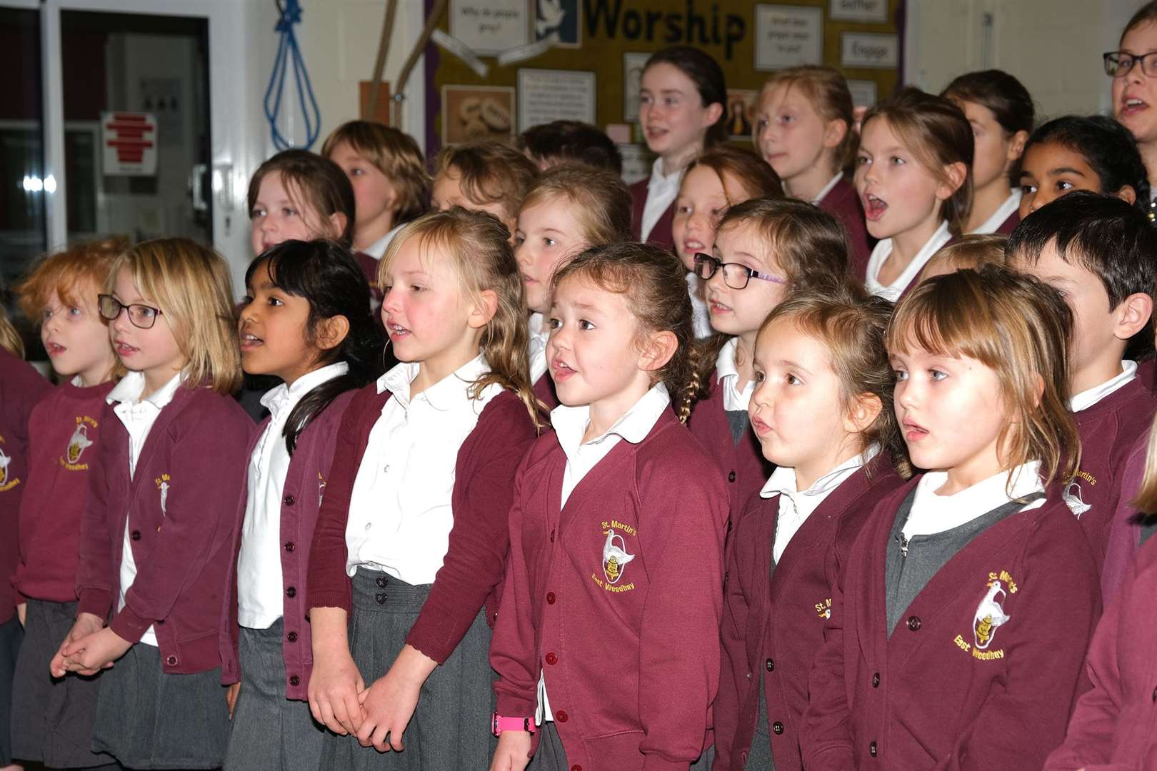 The school choir at St Martin's in East End