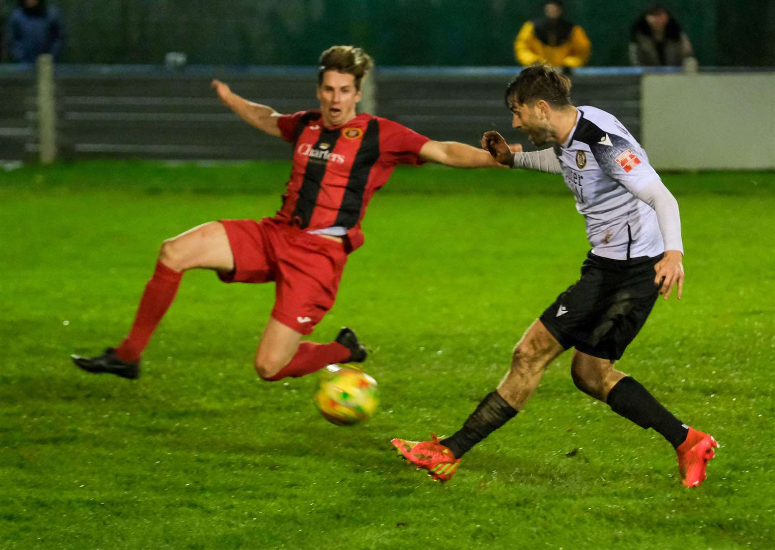 Brad Hooper makes it 1-0 after a well-timed run through a gap in the defence