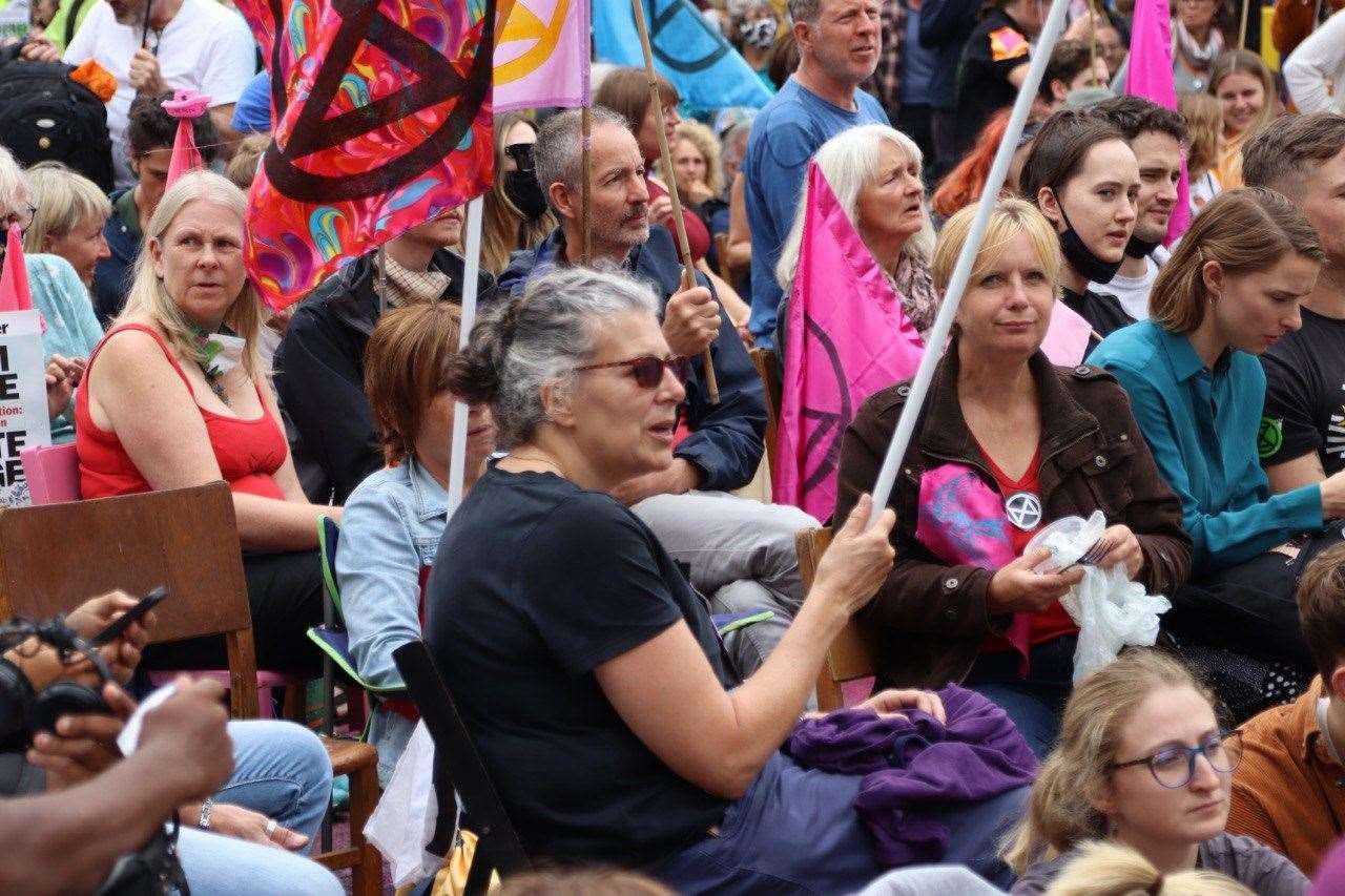 The protest in London on Monday.