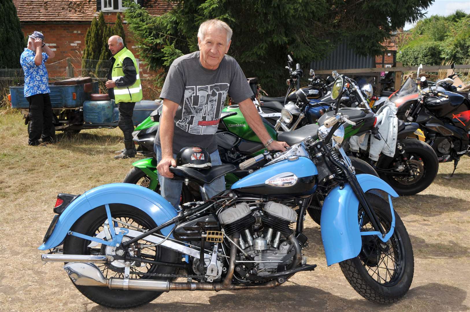 Mike Kowalczuk and his 1942 WLA Harley-Davidson, picture Geoff Fletcher
