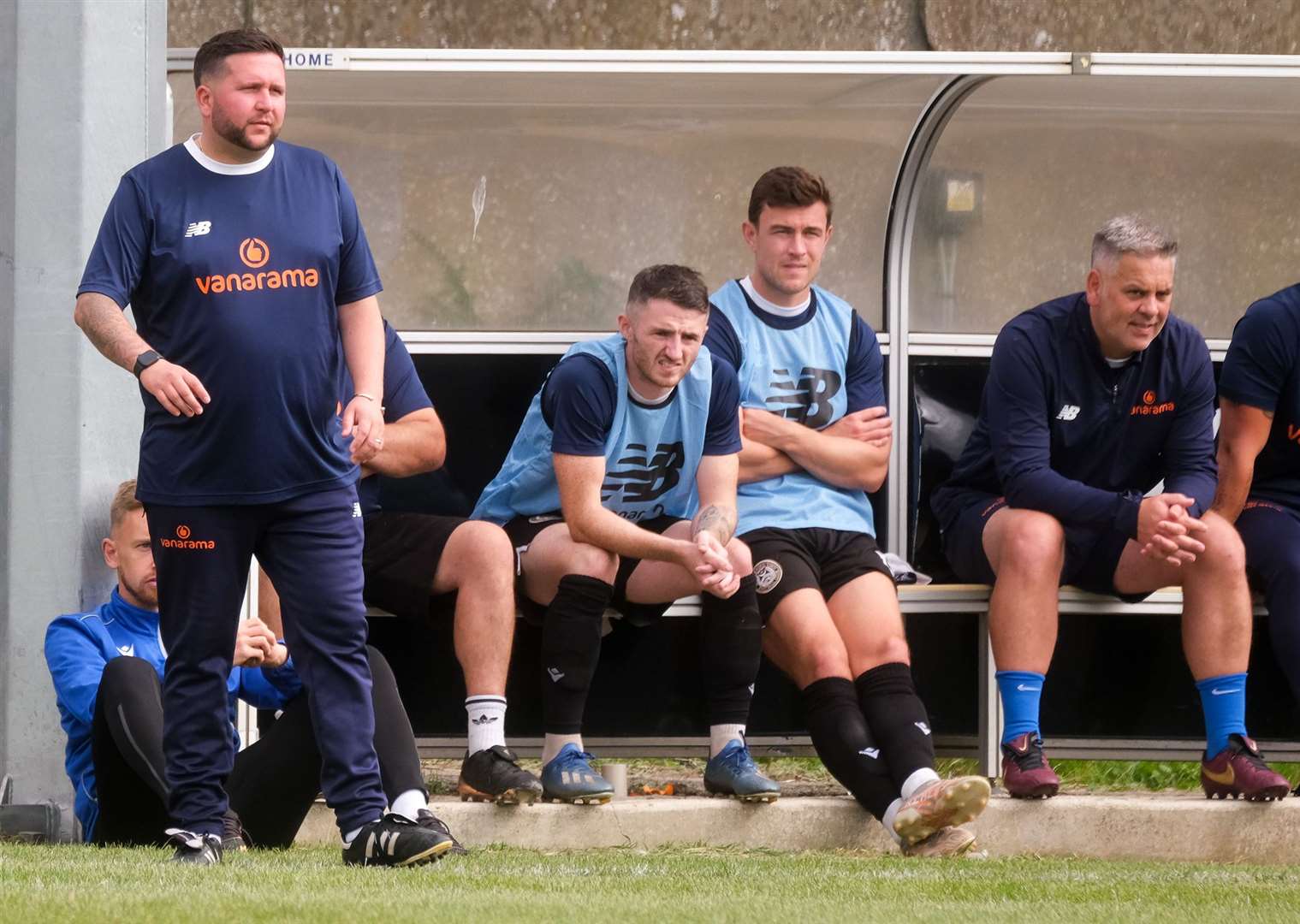 Hungerford manager Danny Robinson watches on from the side