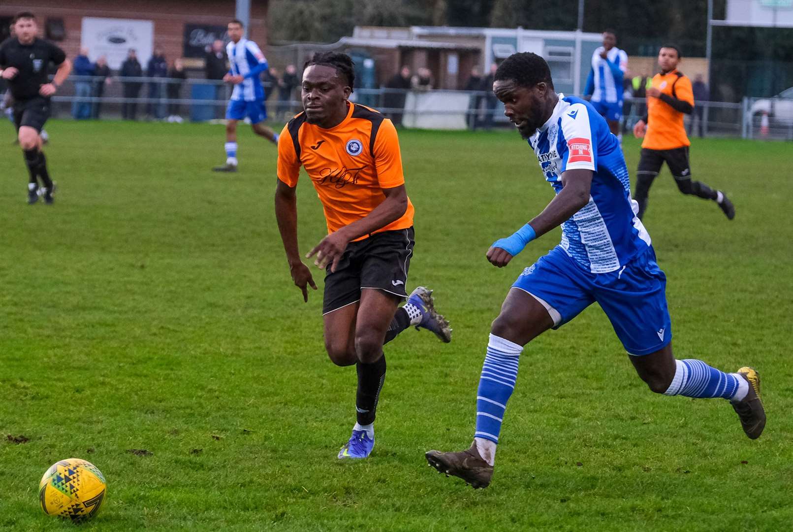 Glenn Gabriel drives forward for Thatcham