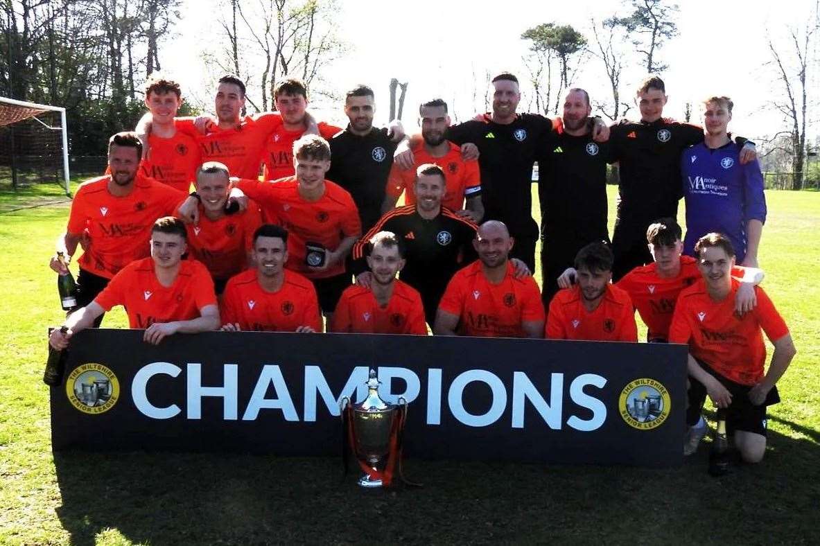 Kintbury Rangers with the Wiltshire Senior League title