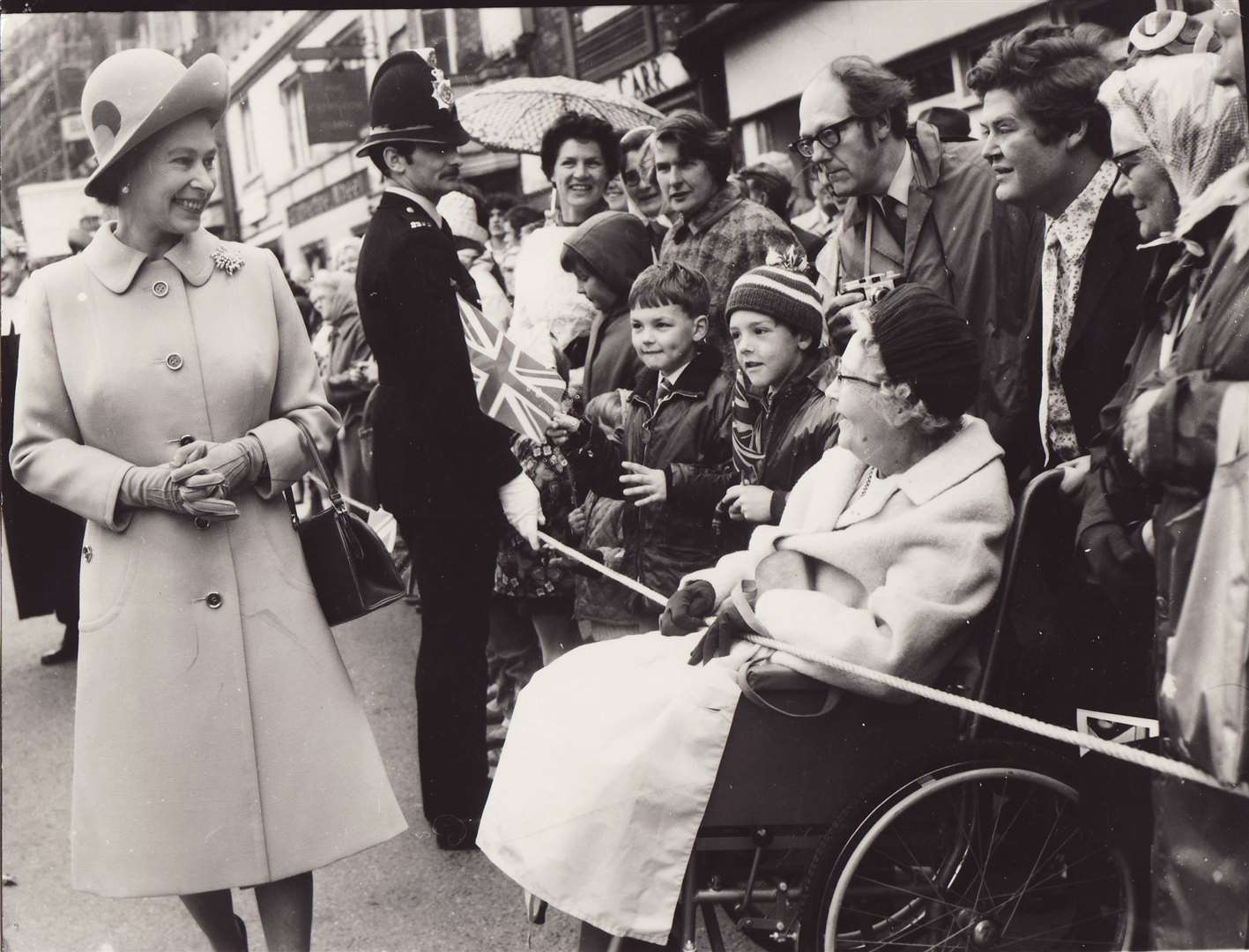 The Queen meeting the public in Newbury in 1972