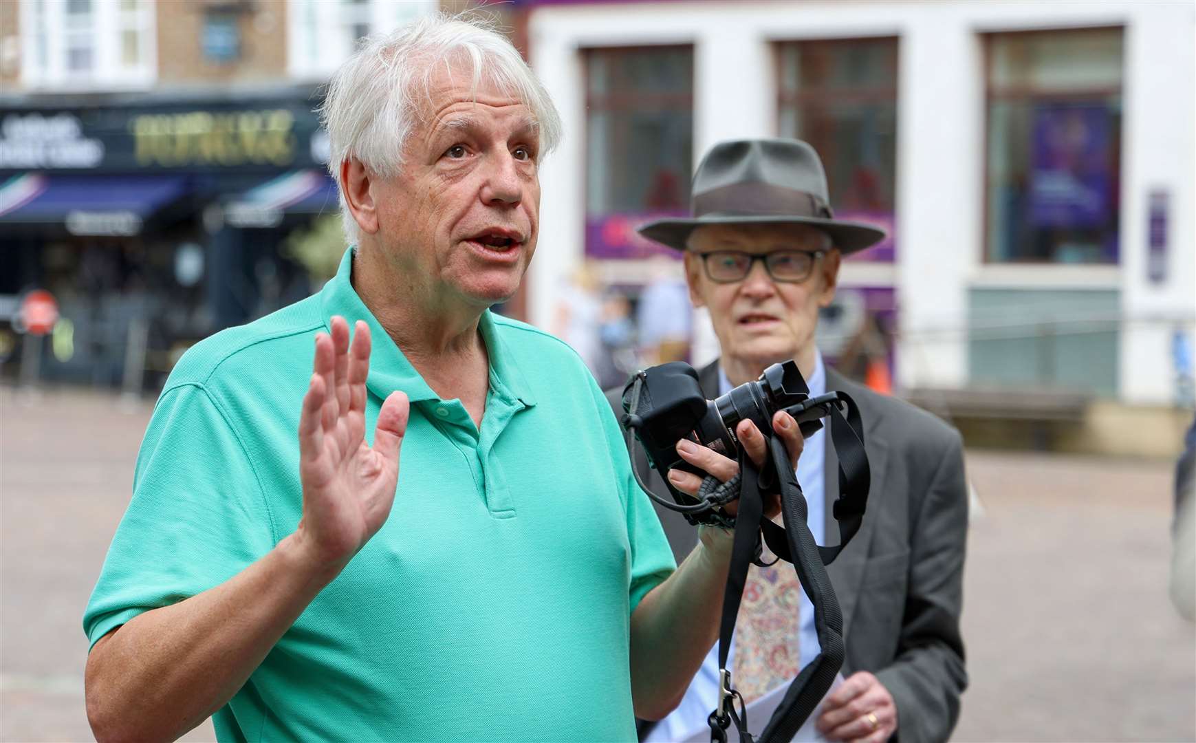 Phil Woods speaking at The Plaza’s blue plaque unveiling