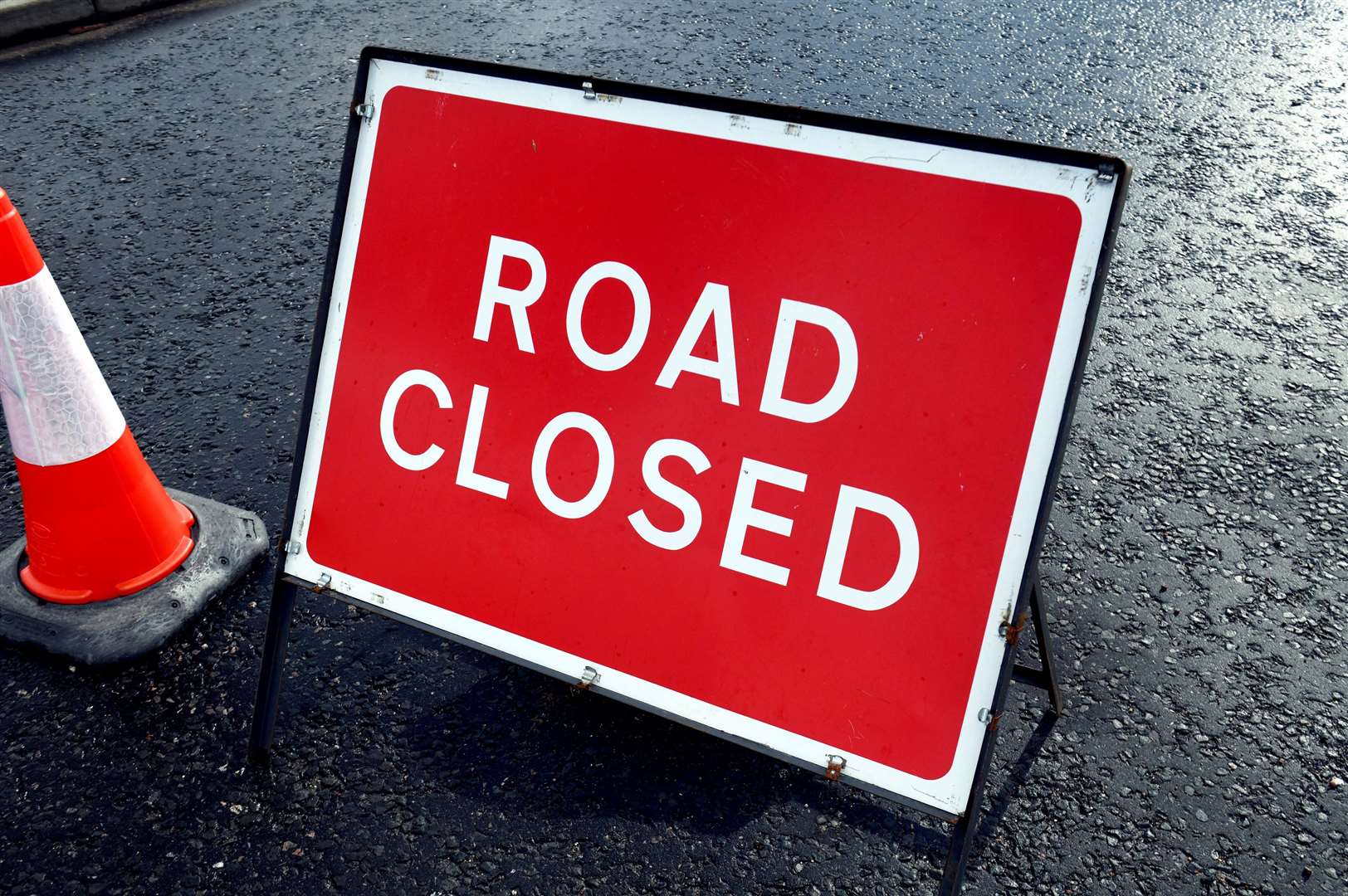 Road closed sign stock photo. Picture: James Mackenzie