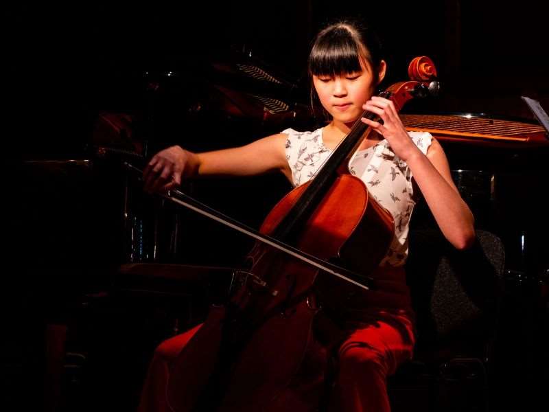 Yi-Ann Yeung, 12, opened with JS Bach’s Prelude to the Cello Suite No 1 in G Major