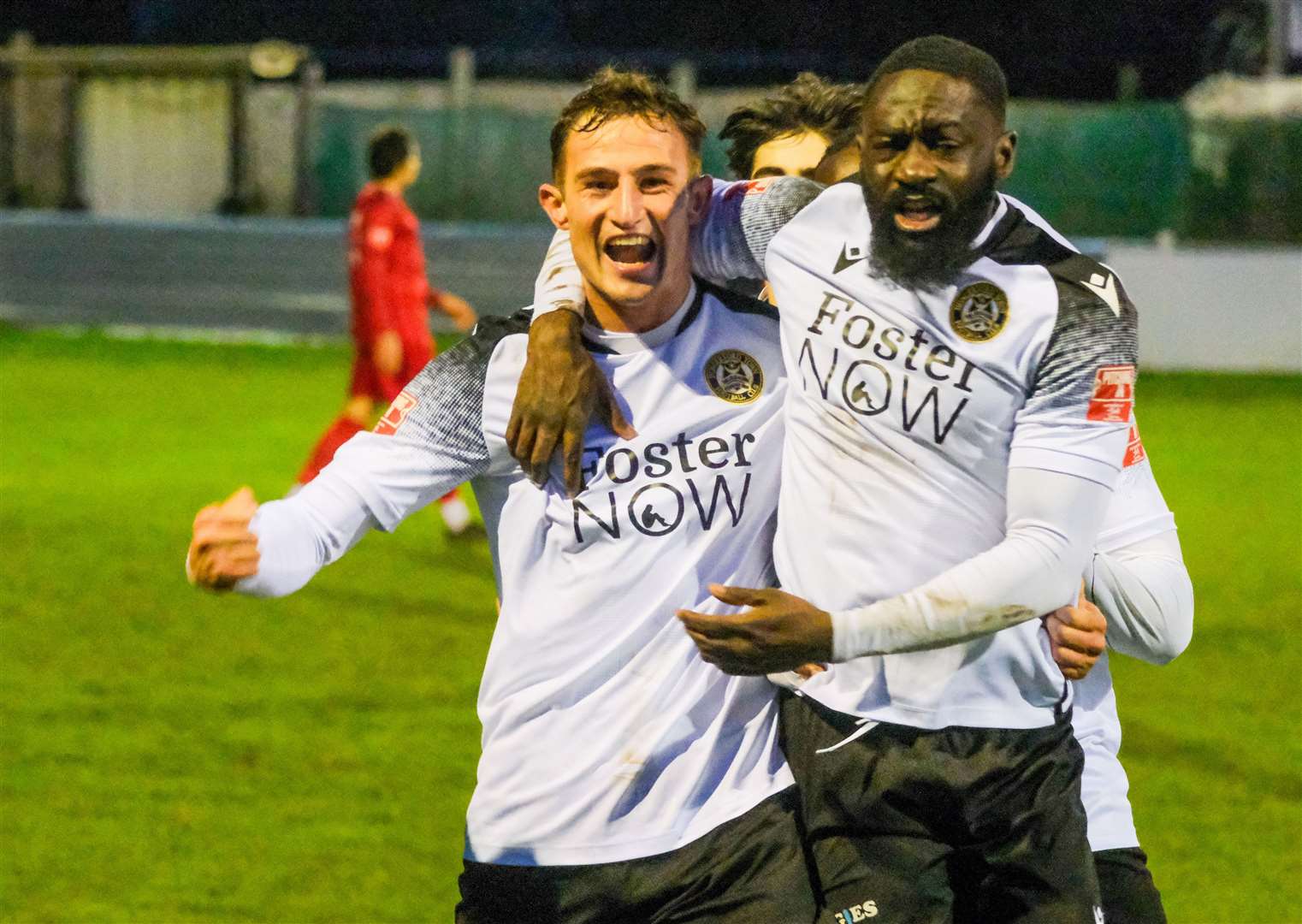 Jack Wright and new man Babs Jarra celebrate the opener