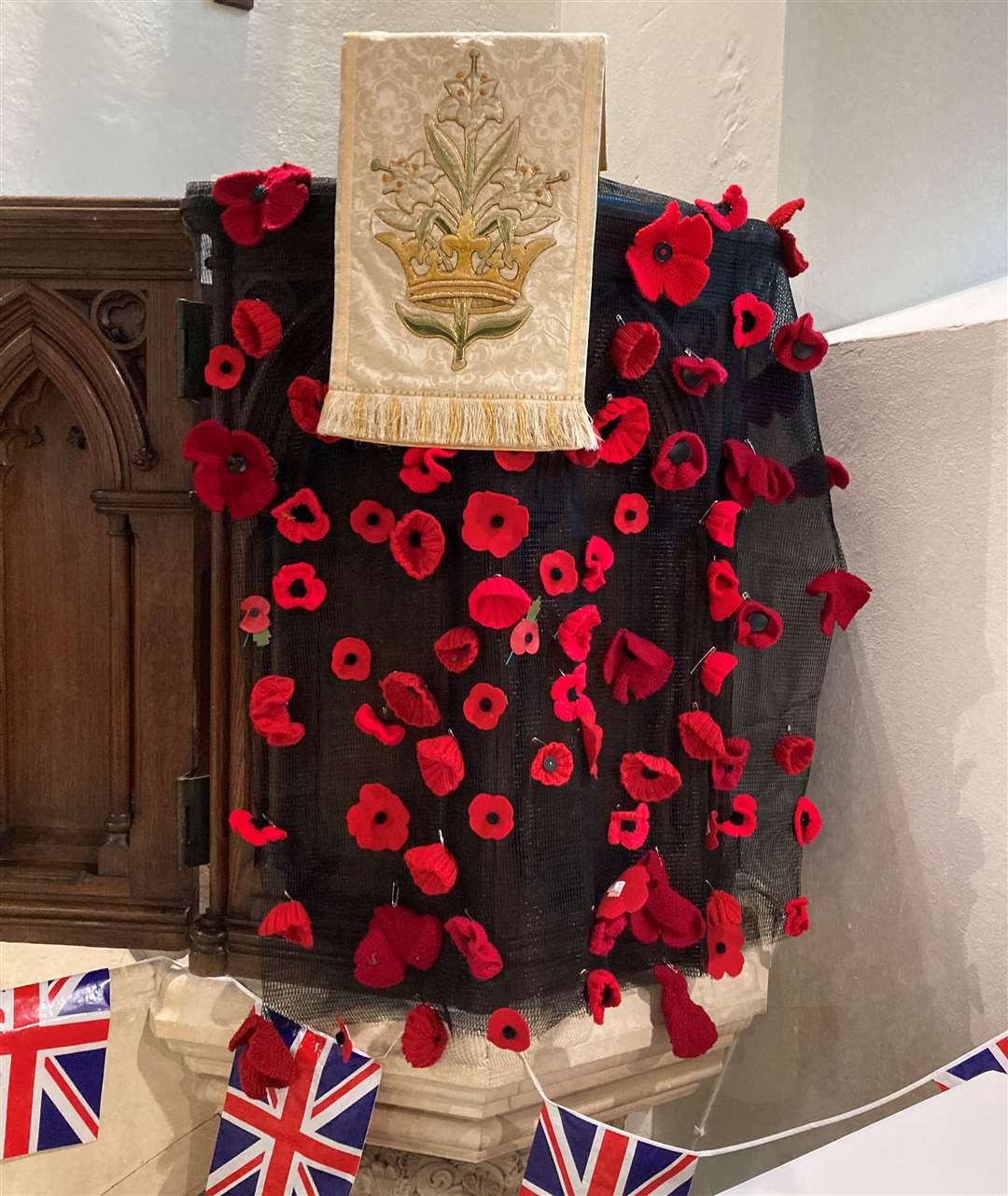Poppy display inside the church