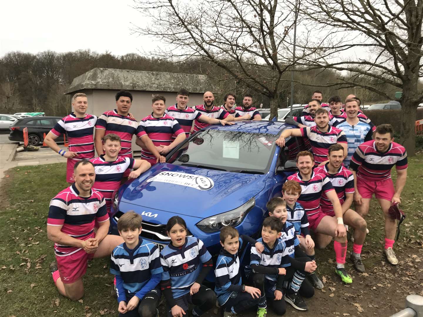 Newbury RFC players in pink