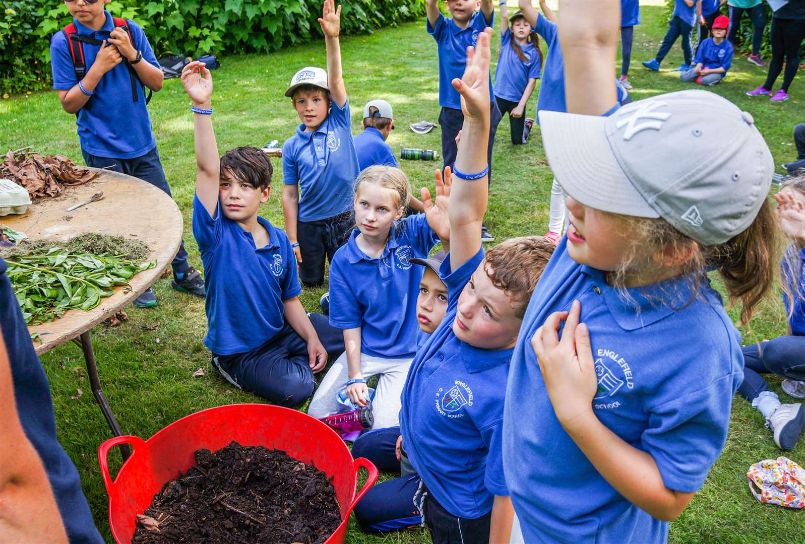 Pupils from Englefield Primary School eager to answer questions about rural topics, credit: Englefield Estate