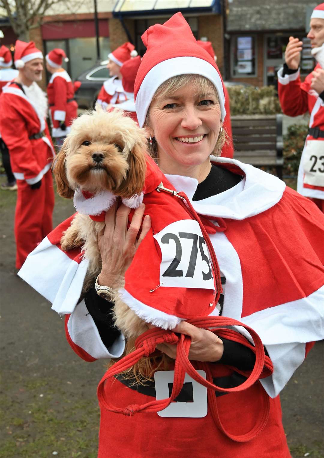 Santa Julie Dann and small Santa Saffy.