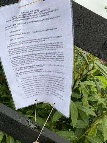 A stop notice has been issued by West Berkshire Council