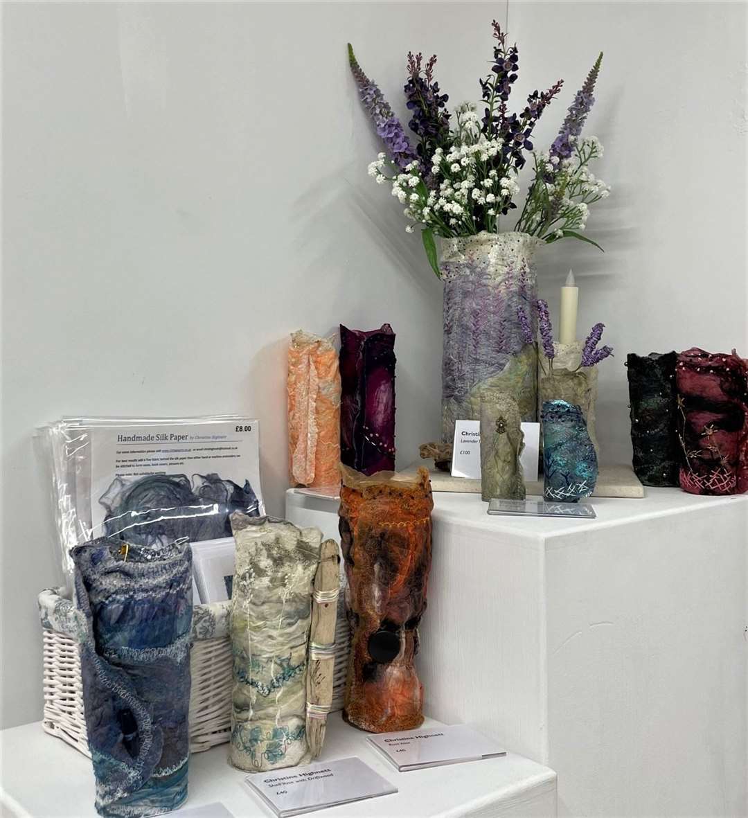 Silk vases by Christine Highnett