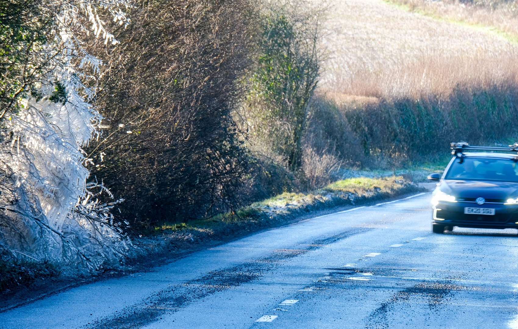 The pothole is located just south of The Pheasant pub on the A343 near Highclere