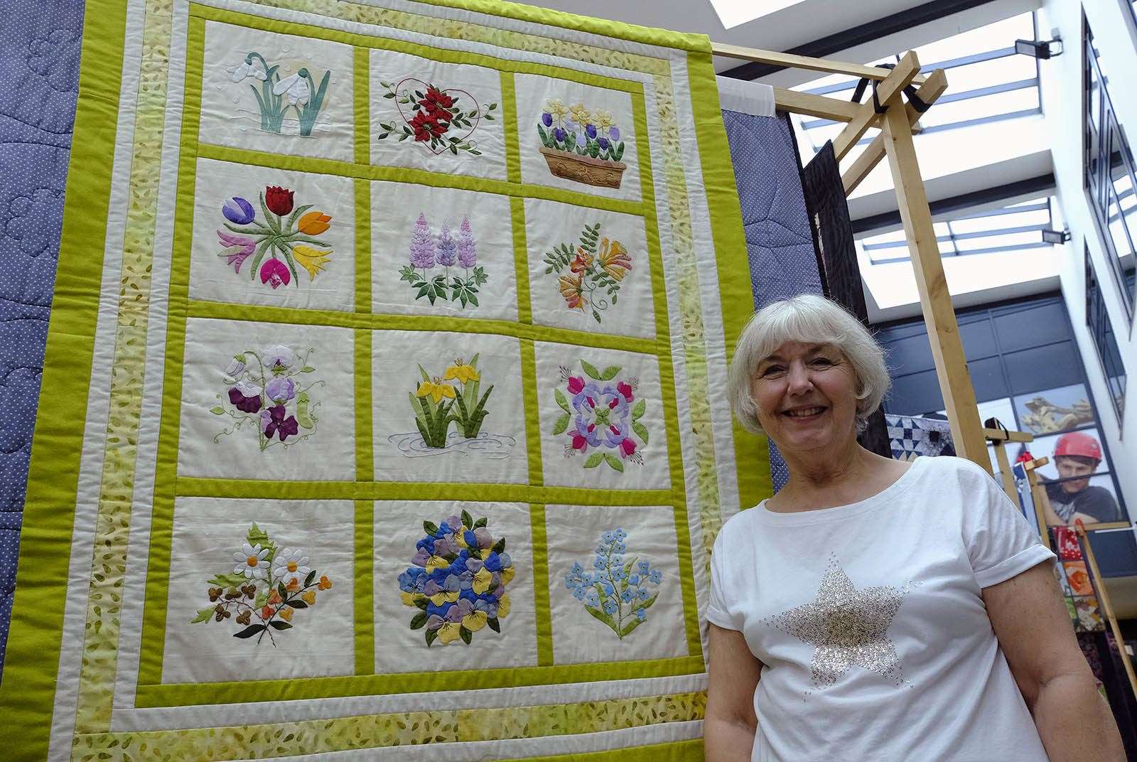 Gale Winter and her Spring Flowers Quilt