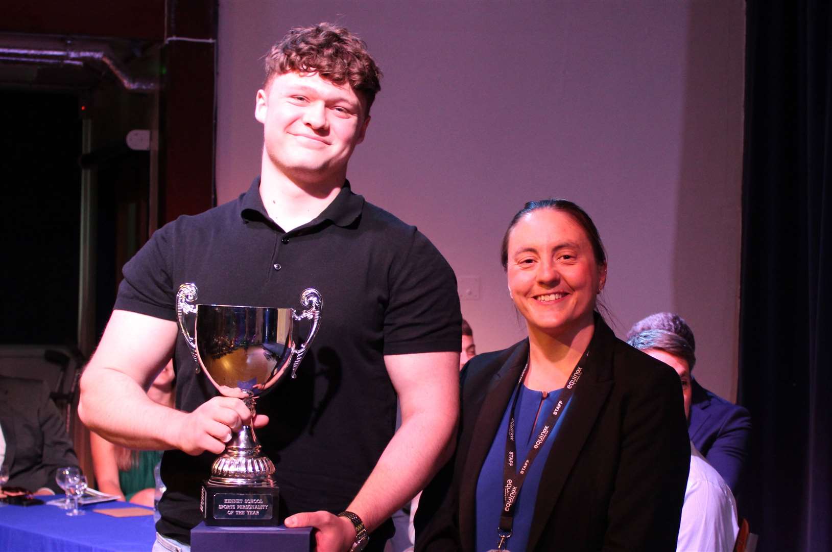 Winner, Alby Holland, with Headteacher, Grace Rigg