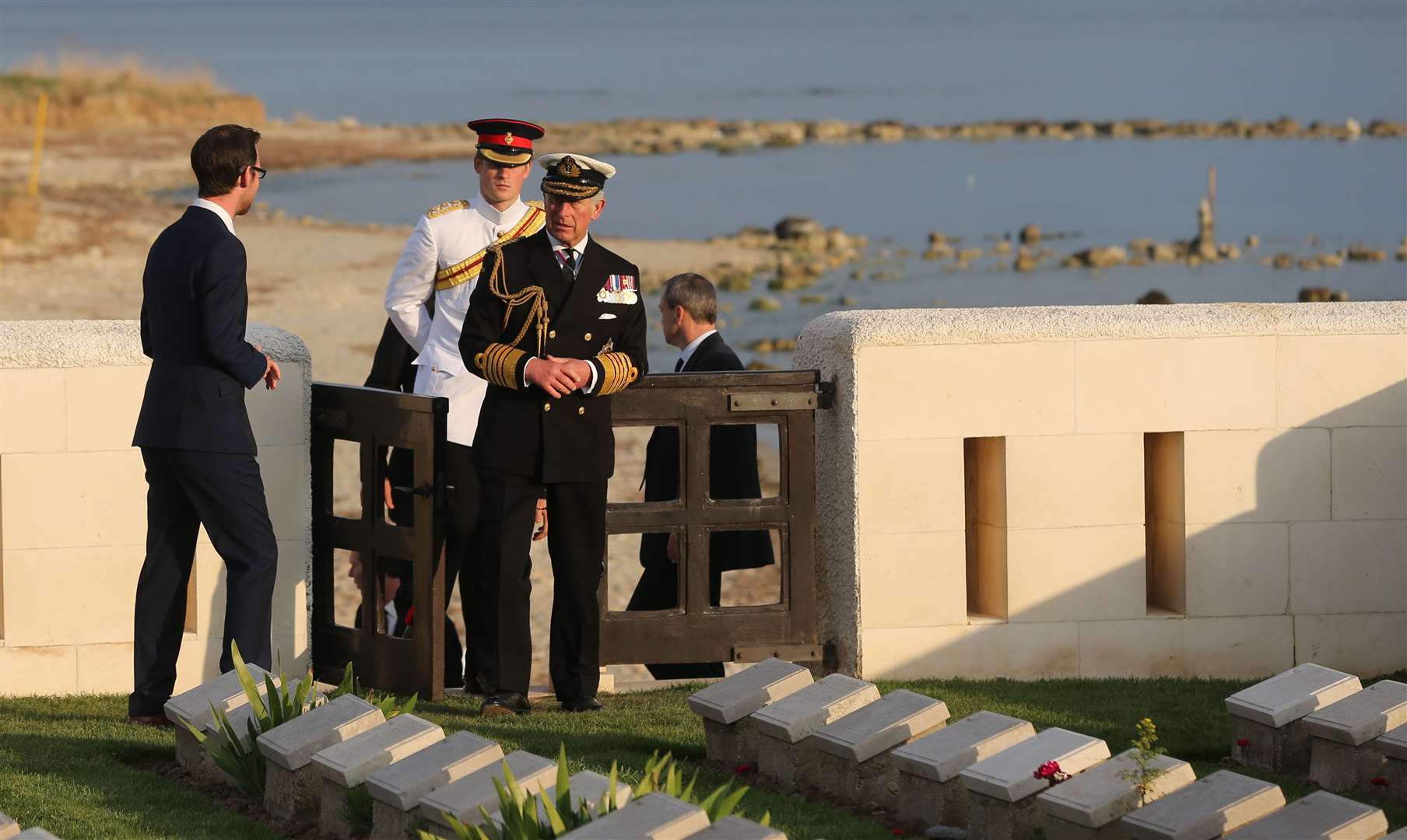Charles and Harry were given a tour of war graves 10 years ago (Niall Carson/PA)